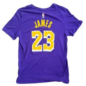 Nike NBA Men’s Los Angeles Lakers Lebron James 23 Purple T-Shirt Sz Large